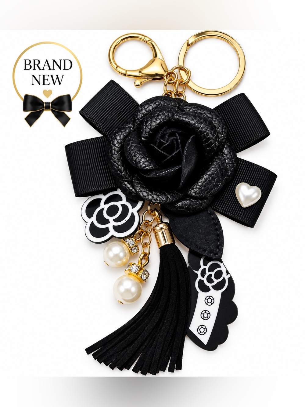 Leather Rose Keychain/Bagcharm